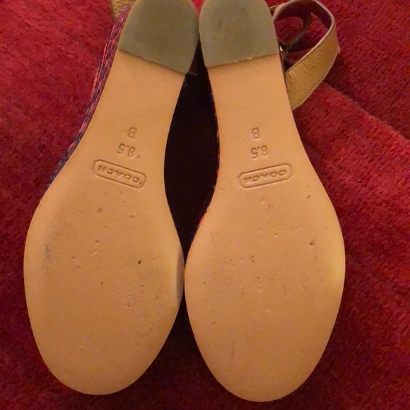 Coach platform wedges leather  size 8.5 - Picture 7 of 7